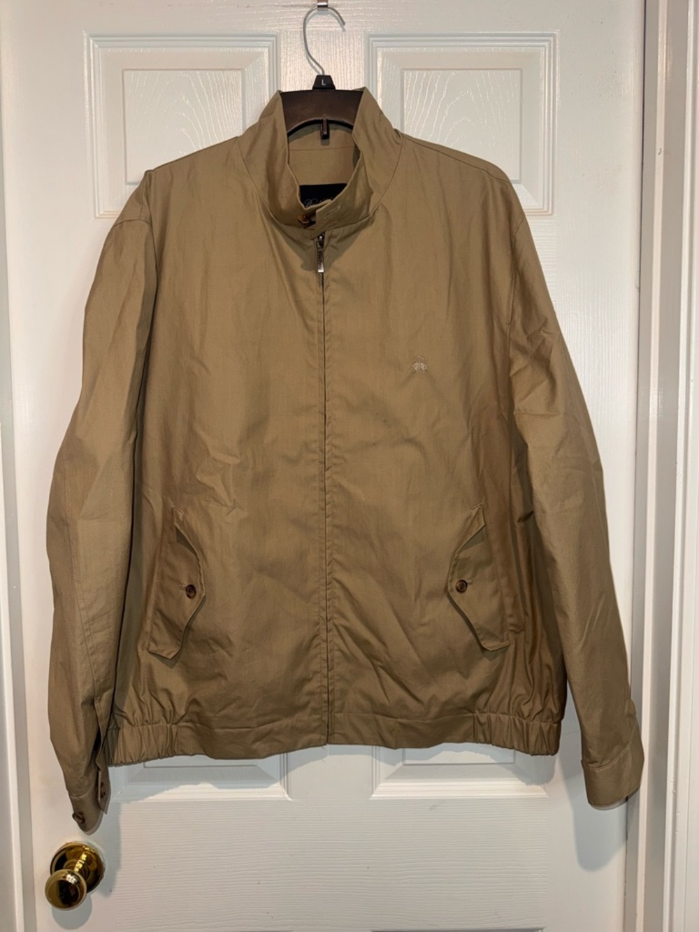 Brooks Brothers Khaki Lightweight Zip Jacket. Size L